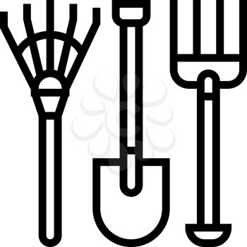 equipment for gardening line icon vector. equipment for gardening sign. isolated contour symbol black illustration