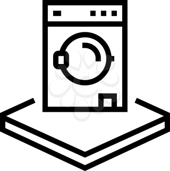 washing machine line icon vector. washing machine sign. isolated contour symbol black illustration