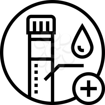 blood biopsy line icon vector. blood biopsy sign. isolated contour symbol black illustration