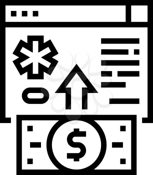 donation for refugee line icon vector. donation for refugee sign. isolated contour symbol black illustration