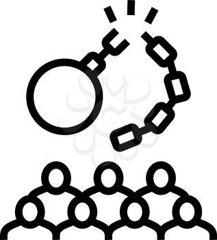 freedom of refugee line icon vector. freedom of refugee sign. isolated contour symbol black illustration