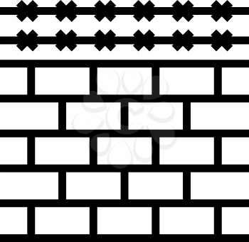 fence with barbed wire line icon vector. fence with barbed wire sign. isolated contour symbol black illustration