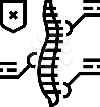 symptoms scoliosis line icon vector. symptoms scoliosis sign. isolated contour symbol black illustration