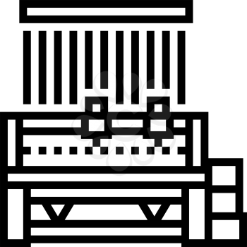 silk production machine line icon vector. silk production machine sign. isolated contour symbol black illustration
