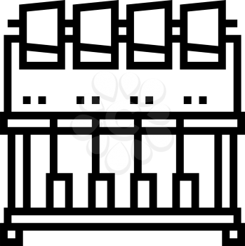 industrial embroidery machine line icon vector. industrial embroidery machine sign. isolated contour symbol black illustration