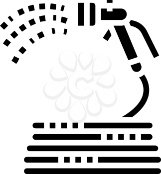 spray hose gardening glyph icon vector. spray hose gardening sign. isolated contour symbol black illustration