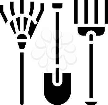 equipment for gardening glyph icon vector. equipment for gardening sign. isolated contour symbol black illustration