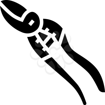 secateurs gardening tool glyph icon vector. secateurs gardening tool sign. isolated contour symbol black illustration