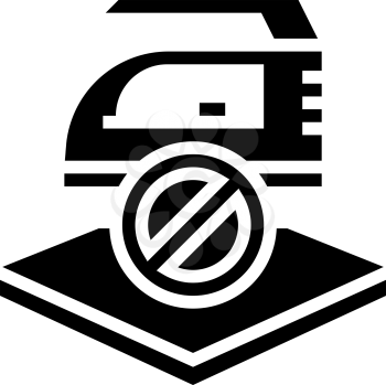 do not iron fabrics properties glyph icon vector. do not iron fabrics properties sign. isolated contour symbol black illustration
