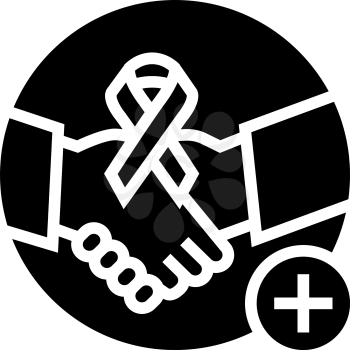 supportive dermato-oncology program glyph icon vector. supportive dermato-oncology program sign. isolated contour symbol black illustration