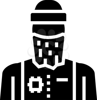 man refugee glyph icon vector. man refugee sign. isolated contour symbol black illustration
