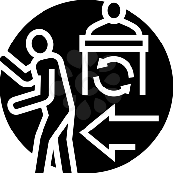 political persecution refugee glyph icon vector. political persecution refugee sign. isolated contour symbol black illustration