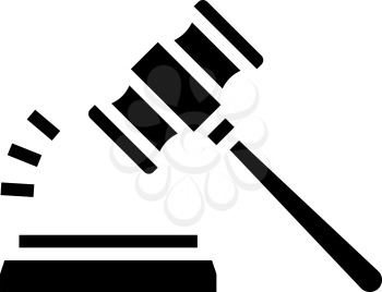 judge hammer glyph icon vector. judge hammer sign. isolated contour symbol black illustration