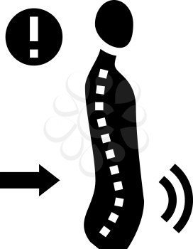 lordosis disease glyph icon vector. lordosis disease sign. isolated contour symbol black illustration