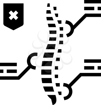 symptoms scoliosis glyph icon vector. symptoms scoliosis sign. isolated contour symbol black illustration