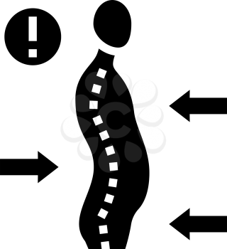 scoliosis disease glyph icon vector. scoliosis disease sign. isolated contour symbol black illustration