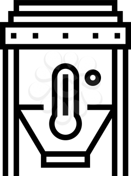 heating sand machine for glass production line icon vector. heating sand machine for glass production sign. isolated contour symbol black illustration