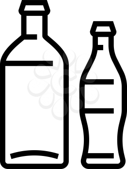 bottle glass production line icon vector. bottle glass production sign. isolated contour symbol black illustration