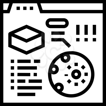 reading information of soil testing in internet line icon vector. reading information of soil testing in internet sign. isolated contour symbol black illustration