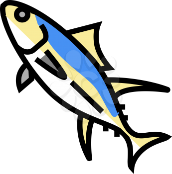 yellowfin tuna color icon vector. yellowfin tuna sign. isolated symbol illustration