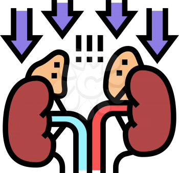 adrenal insufficiency endocrinology color icon vector. adrenal insufficiency endocrinology sign. isolated symbol illustration