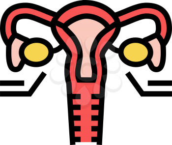 ovaries endocrinology color icon vector. ovaries endocrinology sign. isolated symbol illustration