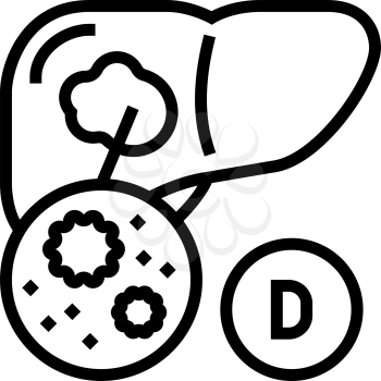type d hepatitis line icon vector. type d hepatitis sign. isolated contour symbol black illustration