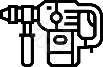 rotary hammer tool line icon vector. rotary hammer tool sign. isolated contour symbol black illustration