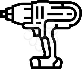 impact wrench tool line icon vector. impact wrench tool sign. isolated contour symbol black illustration
