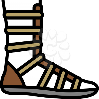 warrior shoe ancient rome color icon vector. warrior shoe ancient rome sign. isolated symbol illustration