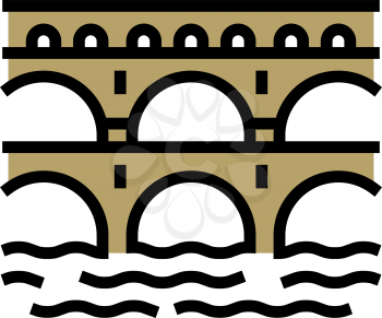 aqueduct ancient rome construction color icon vector. aqueduct ancient rome construction sign. isolated symbol illustration
