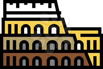 coliseum arena ancient rome building color icon vector. coliseum arena ancient rome building sign. isolated symbol illustration
