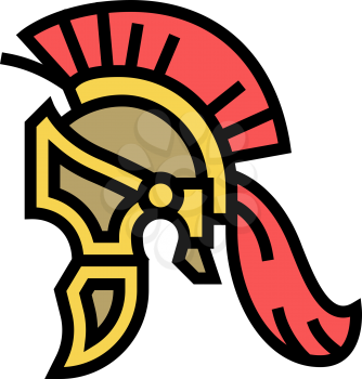 legionary helmet ancient rome color icon vector. legionary helmet ancient rome sign. isolated symbol illustration