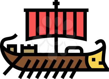 ship ancient rome color icon vector. ship ancient rome sign. isolated symbol illustration