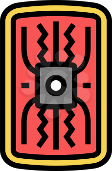warrior shield ancient rome color icon vector. warrior shield ancient rome sign. isolated symbol illustration