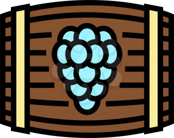wine barrel color icon vector. wine barrel sign. isolated symbol illustration