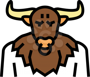 minotaur ancient greece color icon vector. minotaur ancient greece sign. isolated symbol illustration