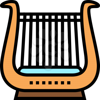 lyre musician instrument greece color icon vector. lyre musician instrument greece sign. isolated symbol illustration