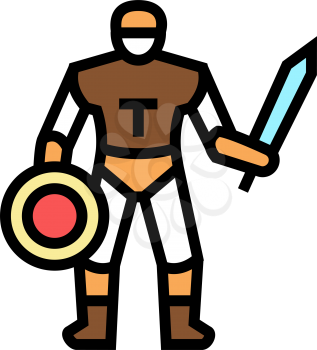 gladiator ancient greece warrior color icon vector. gladiator ancient greece warrior sign. isolated symbol illustration