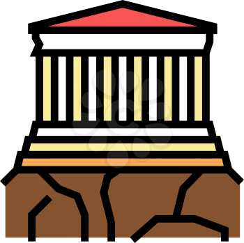 acropolis ancient greece architecture building color icon vector. acropolis ancient greece architecture building sign. isolated symbol illustration