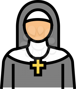 nun christianity color icon vector. nun christianity sign. isolated symbol illustration