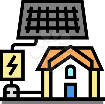 solar electricity installation color icon vector. solar electricity installation sign. isolated symbol illustration