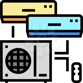 split system color icon vector. split system sign. isolated symbol illustration