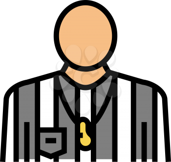 arbitrator judge or referee soccer color icon vector. arbitrator judge or referee soccer sign. isolated symbol illustration