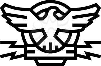 coat of arms with eagle line icon vector. coat of arms with eagle sign. isolated contour symbol black illustration