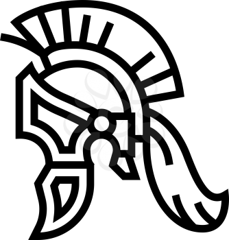 legionary helmet ancient rome line icon vector. legionary helmet ancient rome sign. isolated contour symbol black illustration