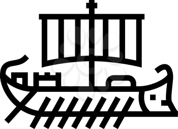 ship ancient rome line icon vector. ship ancient rome sign. isolated contour symbol black illustration