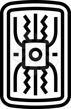 warrior shield ancient rome line icon vector. warrior shield ancient rome sign. isolated contour symbol black illustration