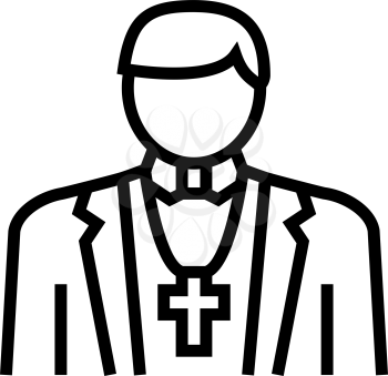 catholic religion line icon vector. catholic religion sign. isolated contour symbol black illustration