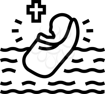baptism christianity line icon vector. baptism christianity sign. isolated contour symbol black illustration